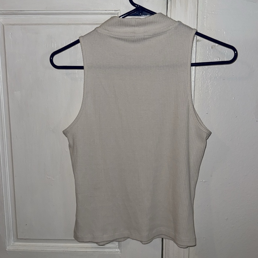 Old Navy White/Cream Tank Top, Size Small – High Neckline, Pre-Loved - Picture 3 of 3